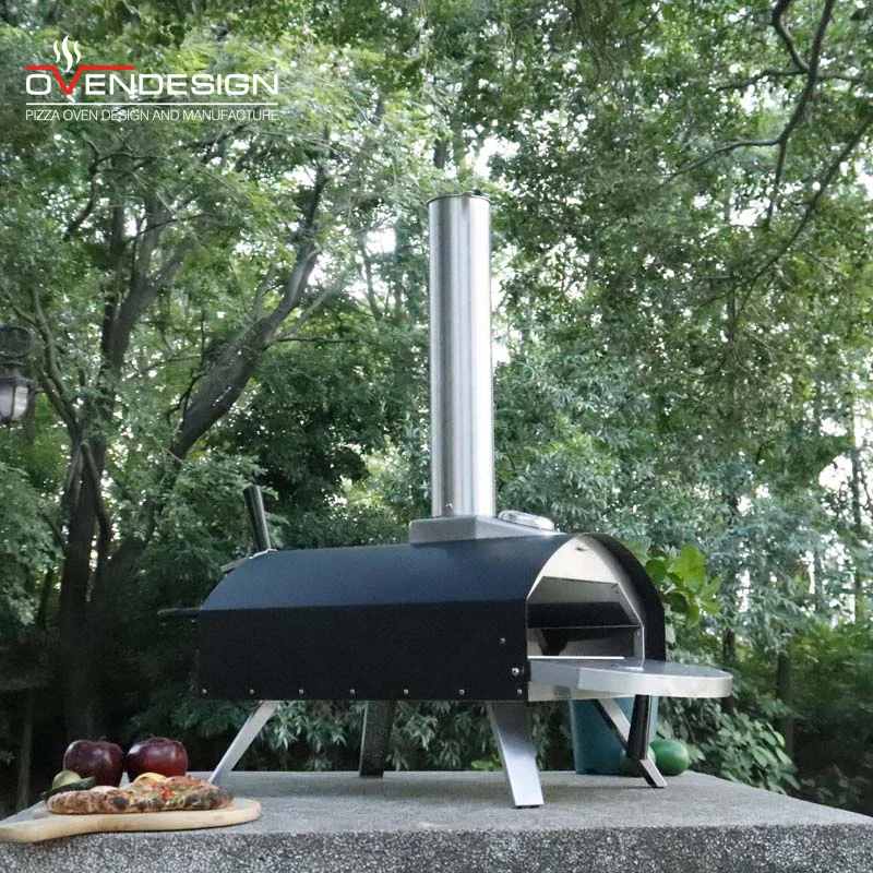 Vista frontal del horno negro