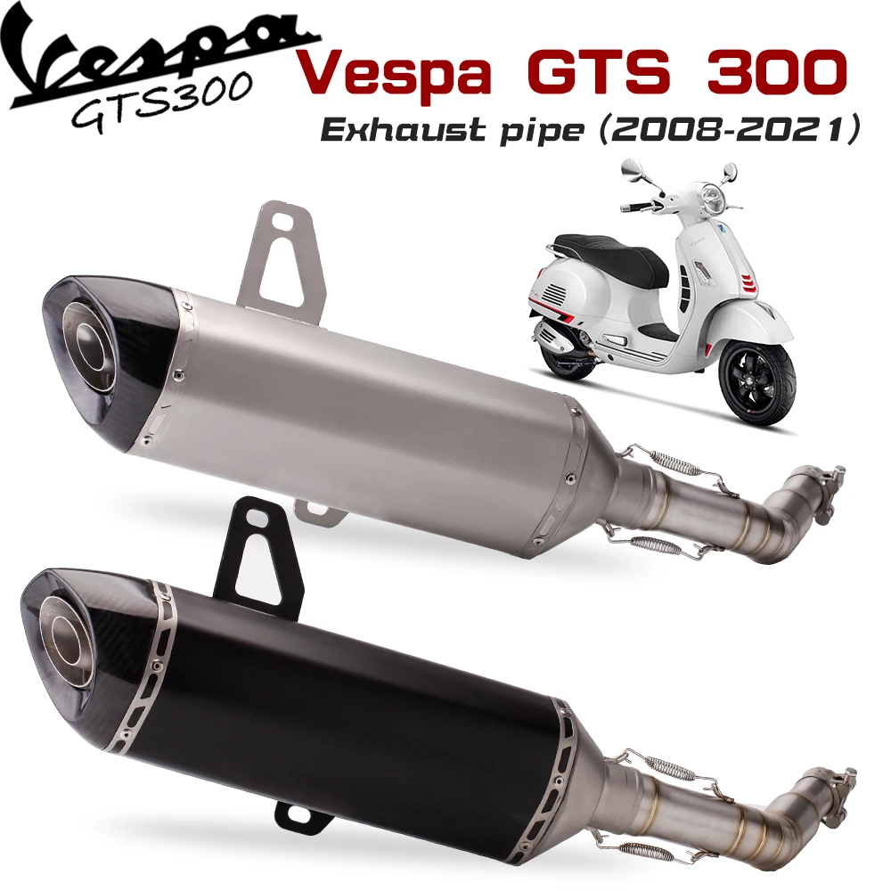 Escape completo Slip-On Vespa GTS 300 tubo frontal y enlace