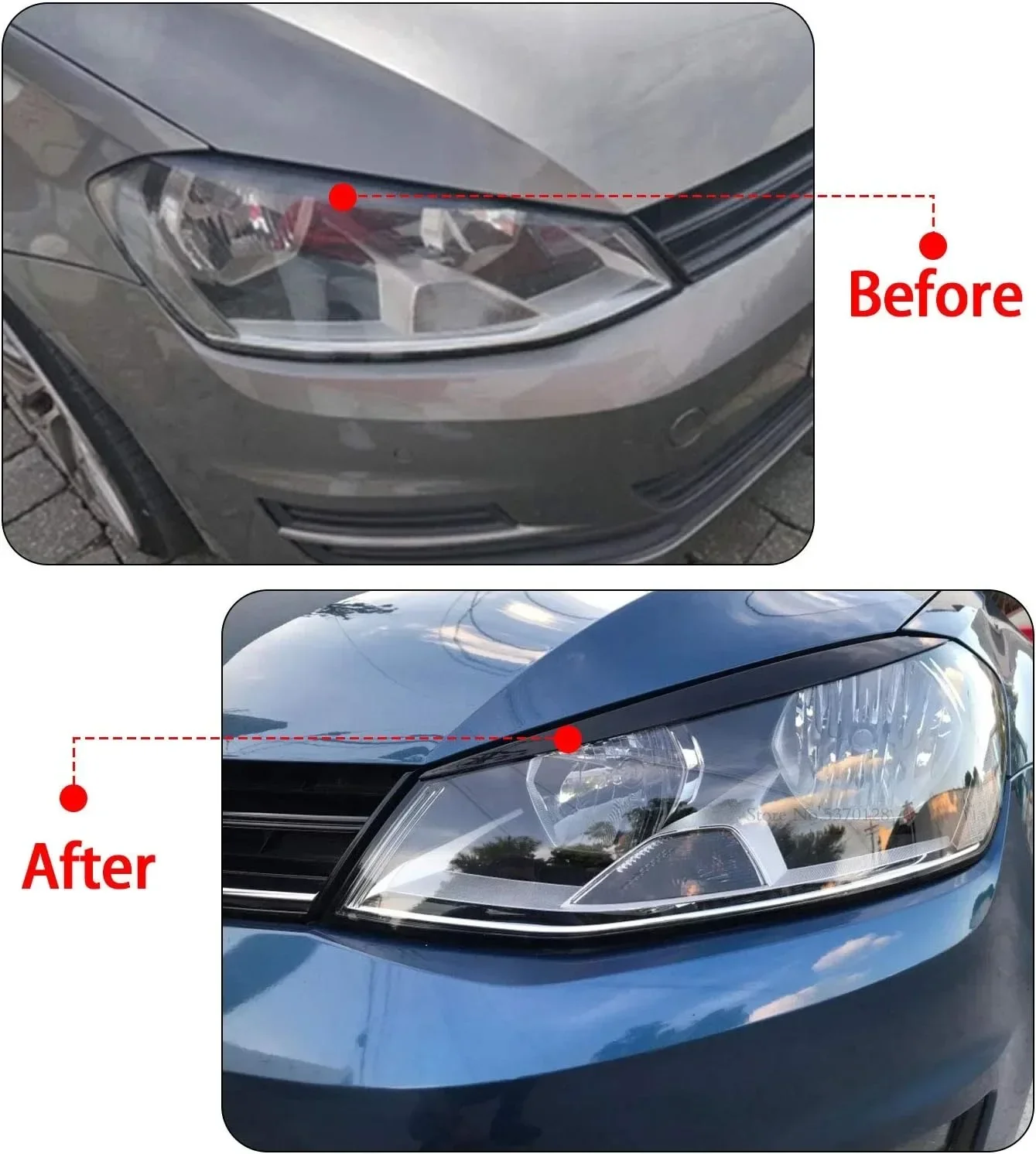 Cejas cubrefaros para Volkswagen Golf 7 GTI MK7, párpados delanteros - imagen 4