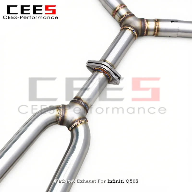 Escape catback CEES inoxidable válvula – Infiniti Q50S 3.7 V6 - imagen 3