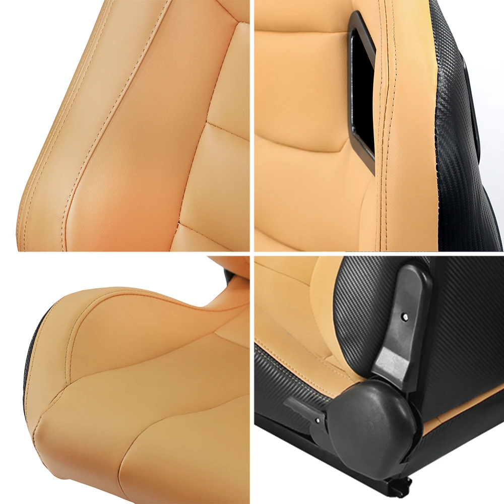 Asientos de carreras cubo ajustables 3D universales PVC reclinables - imagen 5