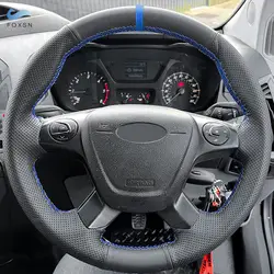 Funda de cuero negra Ford Focus 3 C-MAX Kuga tira azul 2012-2016