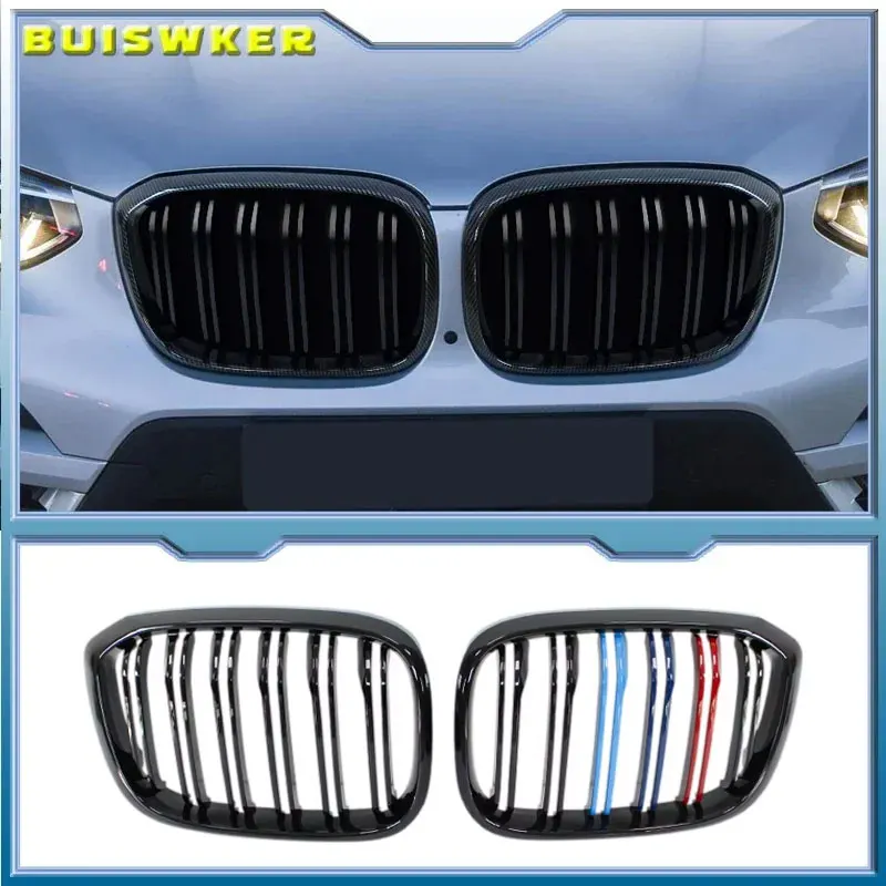 Rejilla de parachoques BMW X3/X3M G01 y X4 G02 negro brillante
