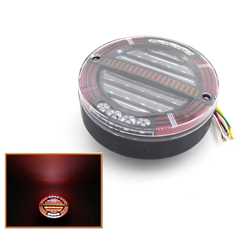 Luz trasera LED redonda para remolque AEF3 con freno y DRL 12V/24V