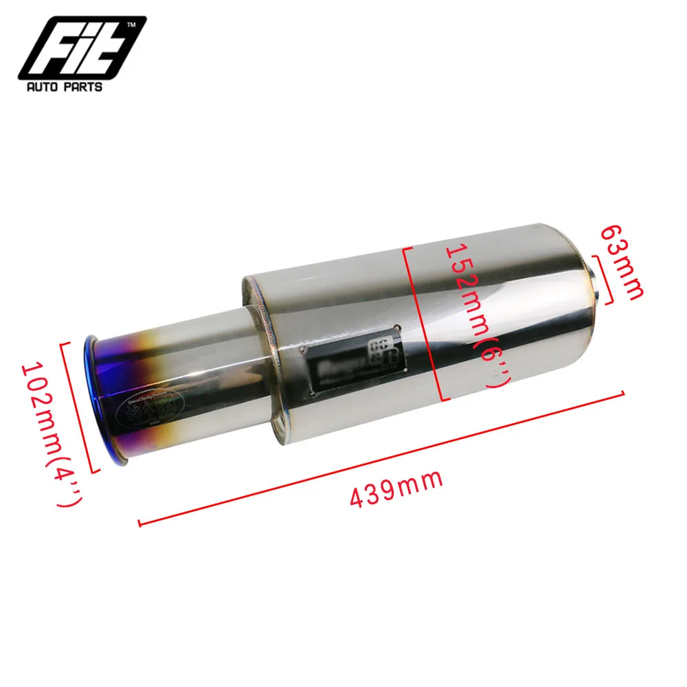 Silenciador Escape Universal Acero Inoxidable 2,5" Entrada 4" Salida - imagen 2
