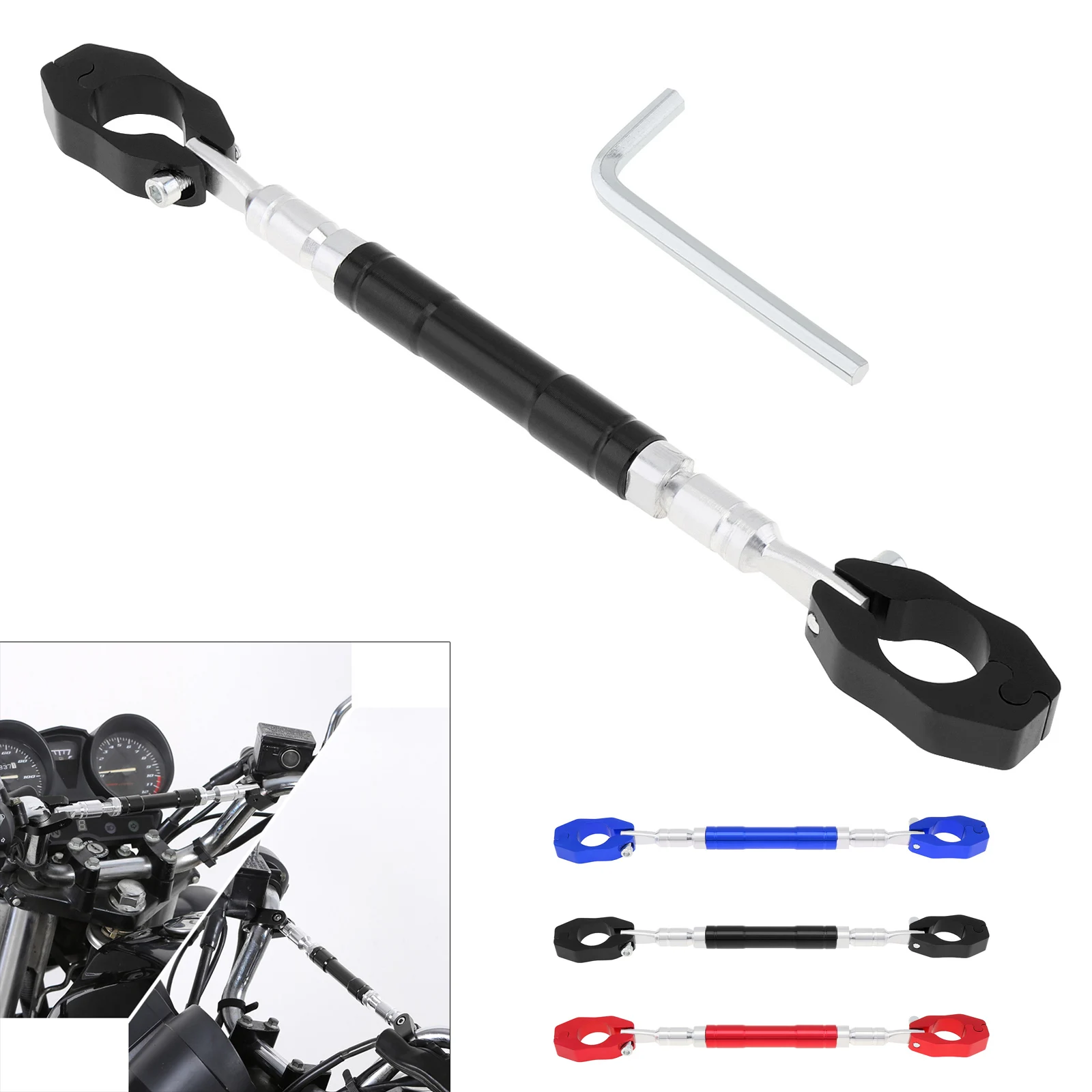 Barra de refuerzo para manillar de moto Motocross 22 mm ajustable