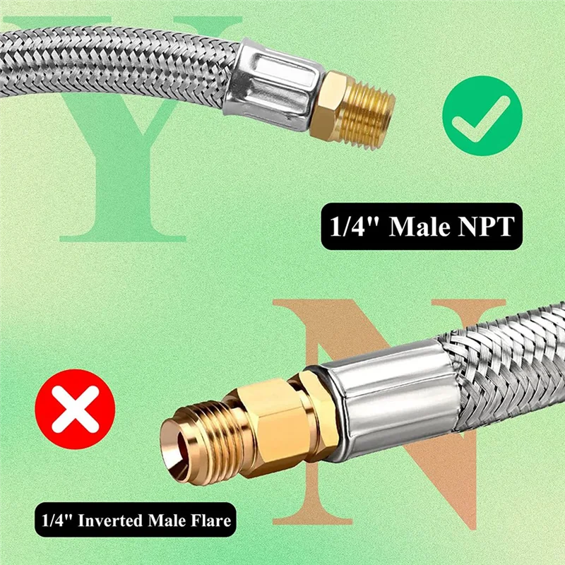 AB56-2 Manguera de Propano para RV, 15 pulgadas, inox, conexión rápida - imagen 5