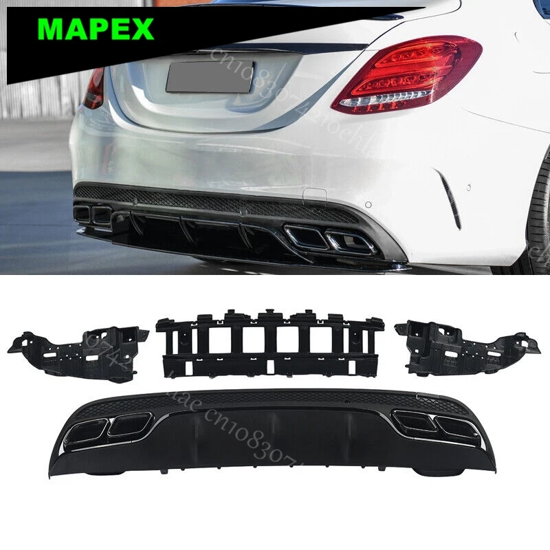 Protector de difusor trasero estilo C63 para Mercedes W205 AMG-Line - imagen 2
