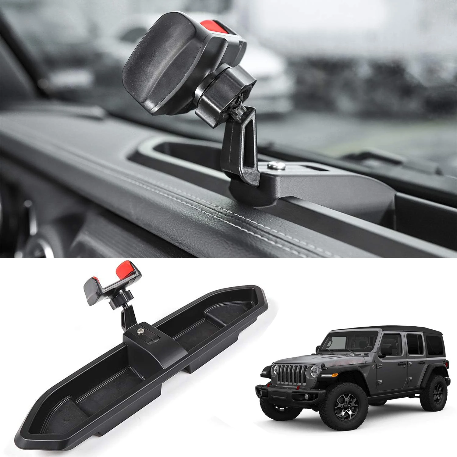 Soporte para teléfono y organizador de salpicadero – Jeep Wrangler JL - imagen 2