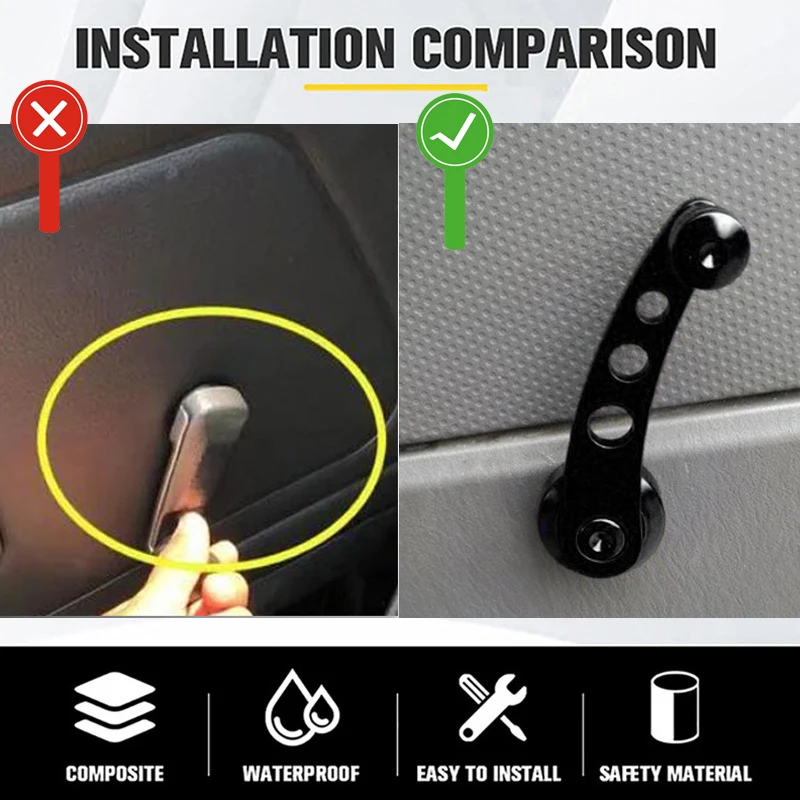 Juego de Manija de Ventana de Coche Universal, Enrollador Elevador de Repuesto, Manivela Elevadora - imagen 3