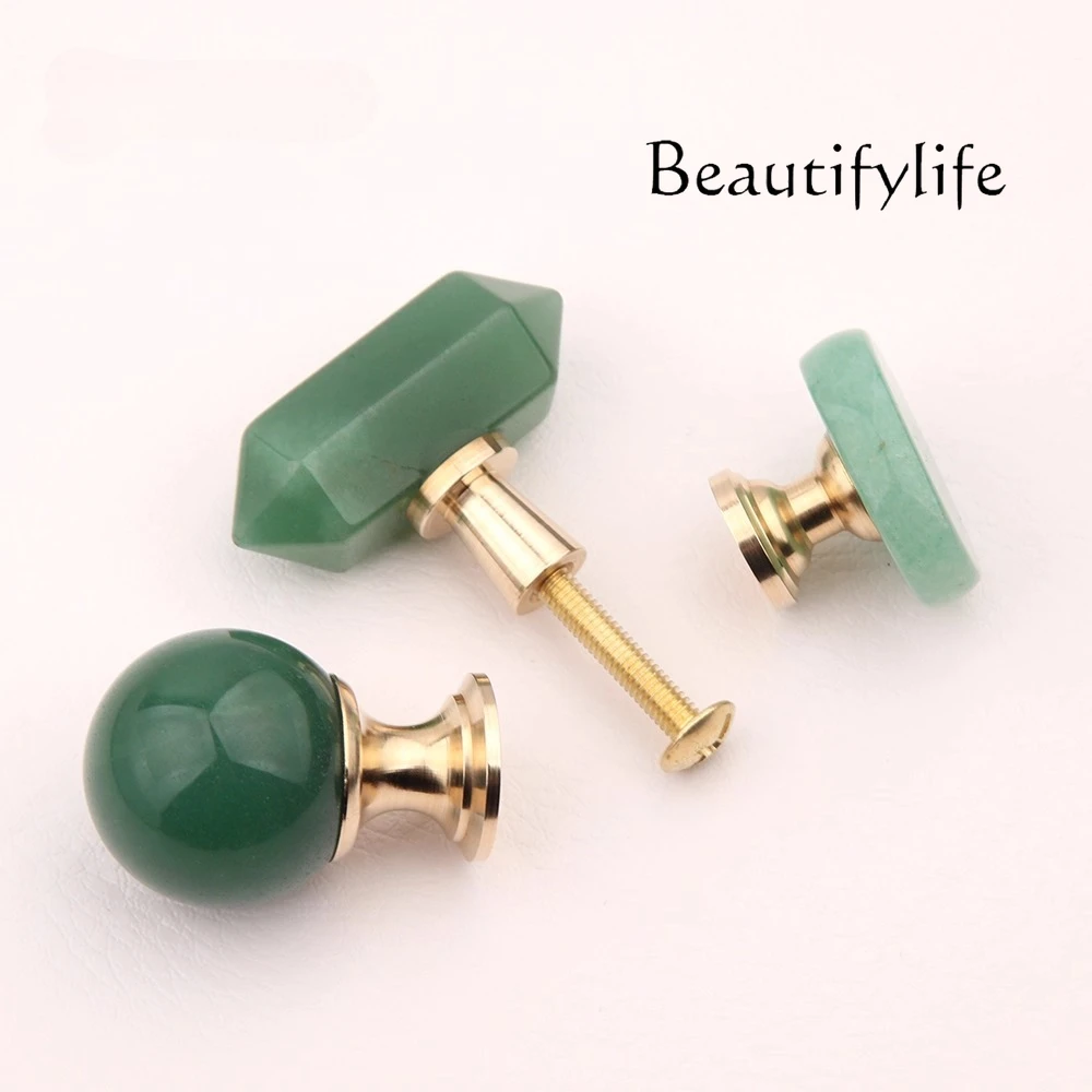 Lvdongling de mineral natural de lujo ligero, manija pequeña creativa de cobre, cajón, puerta de gabinete, manija creativa de un solo orificio para armario - imagen 4