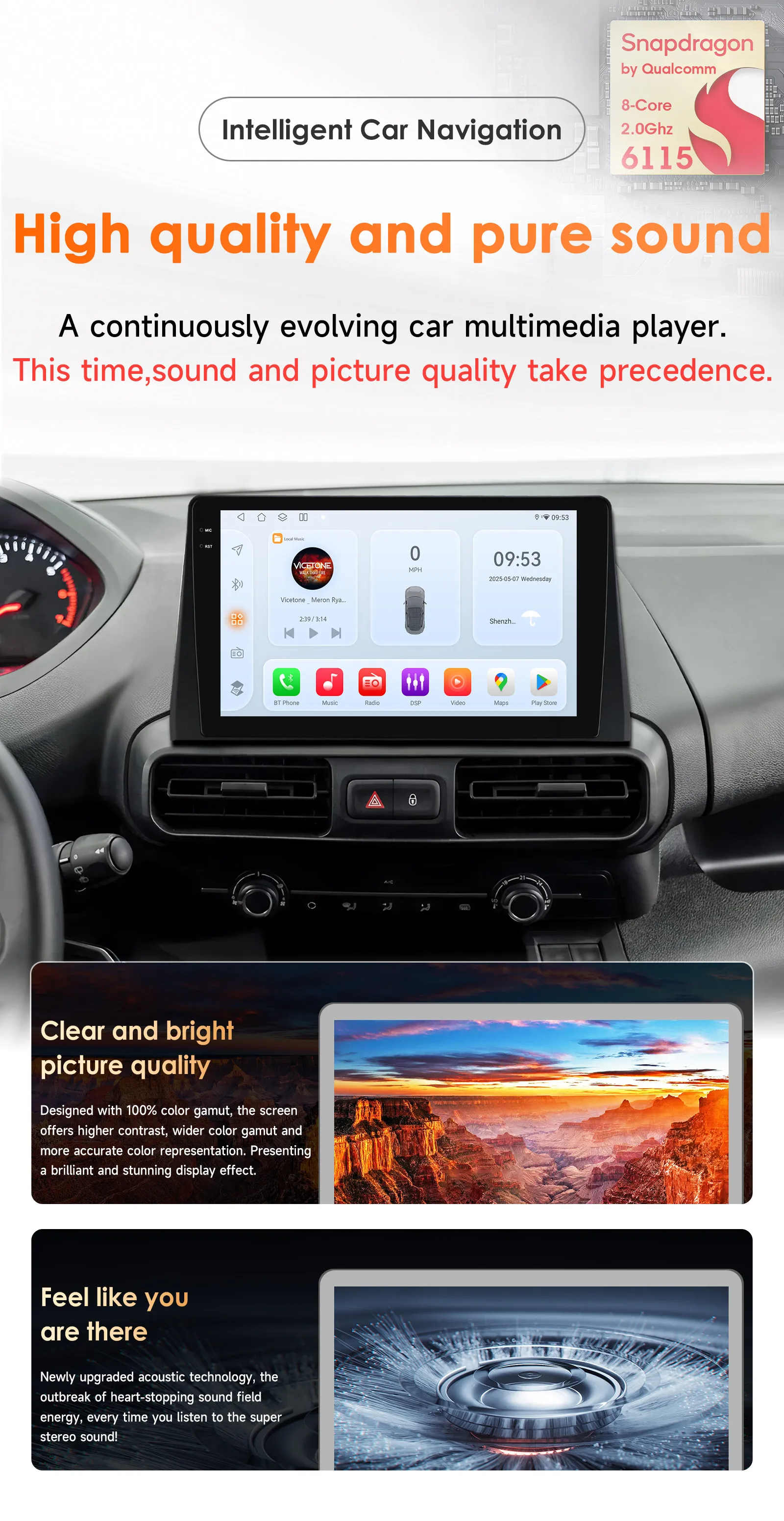 Pantalla táctil de 9 pulgadas del radio Android 14 para Fiat Doblo