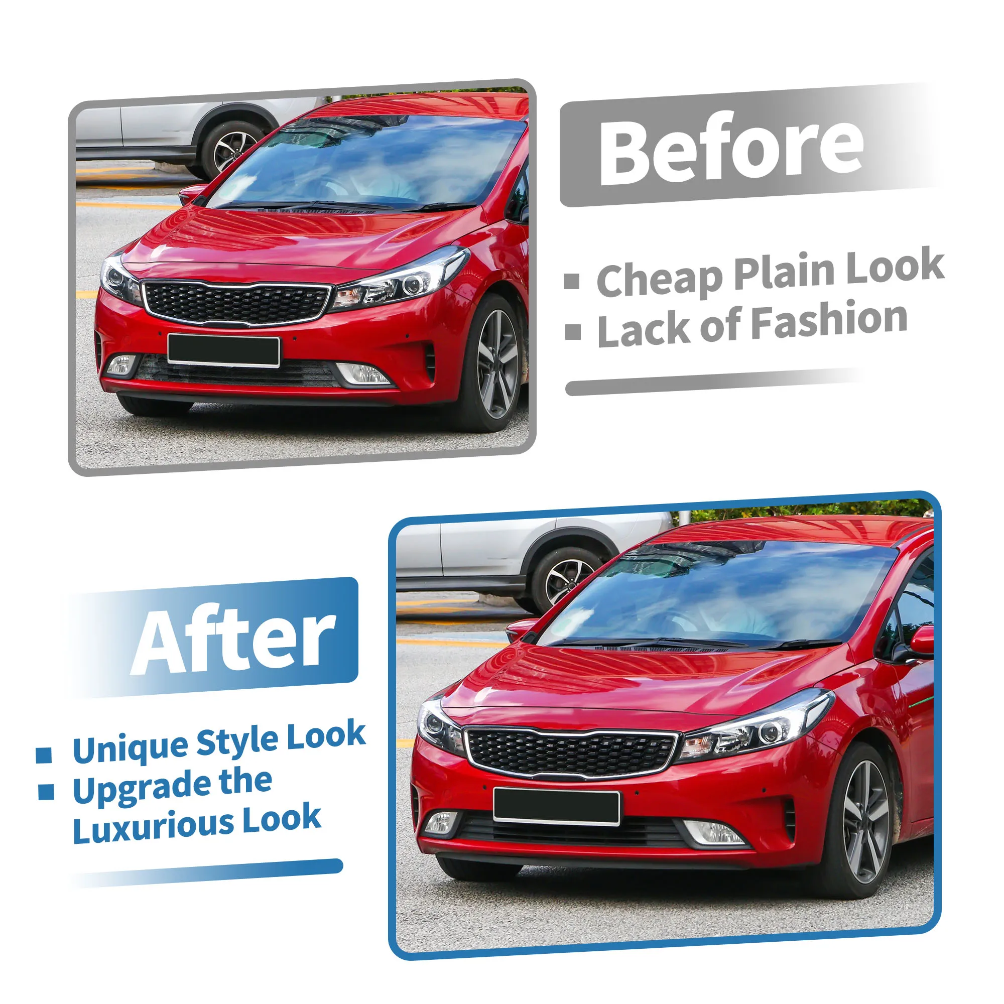 UXCELL Rejilla inferior Rejilla de parachoques delantero para Kia Forte 2017-2018 Rejilla de cubierta de parachoques 1 pieza - imagen 5