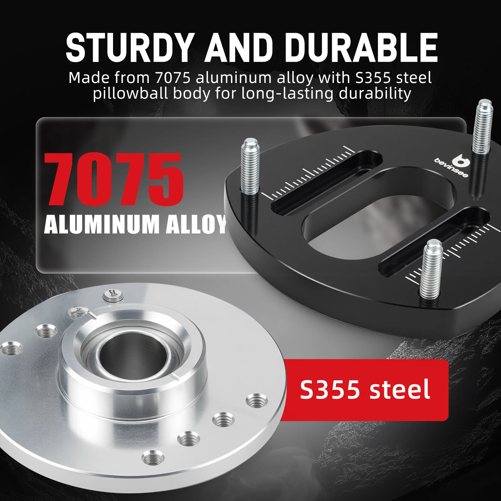 BEVINSEE Placas camber amortiguador delantero ajustables Audi A3 8V - imagen 4