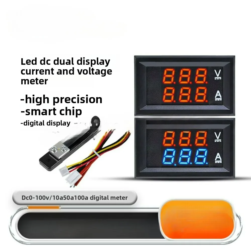 Medidor voltaje corriente digital 0-100V 100A pantalla dual LED