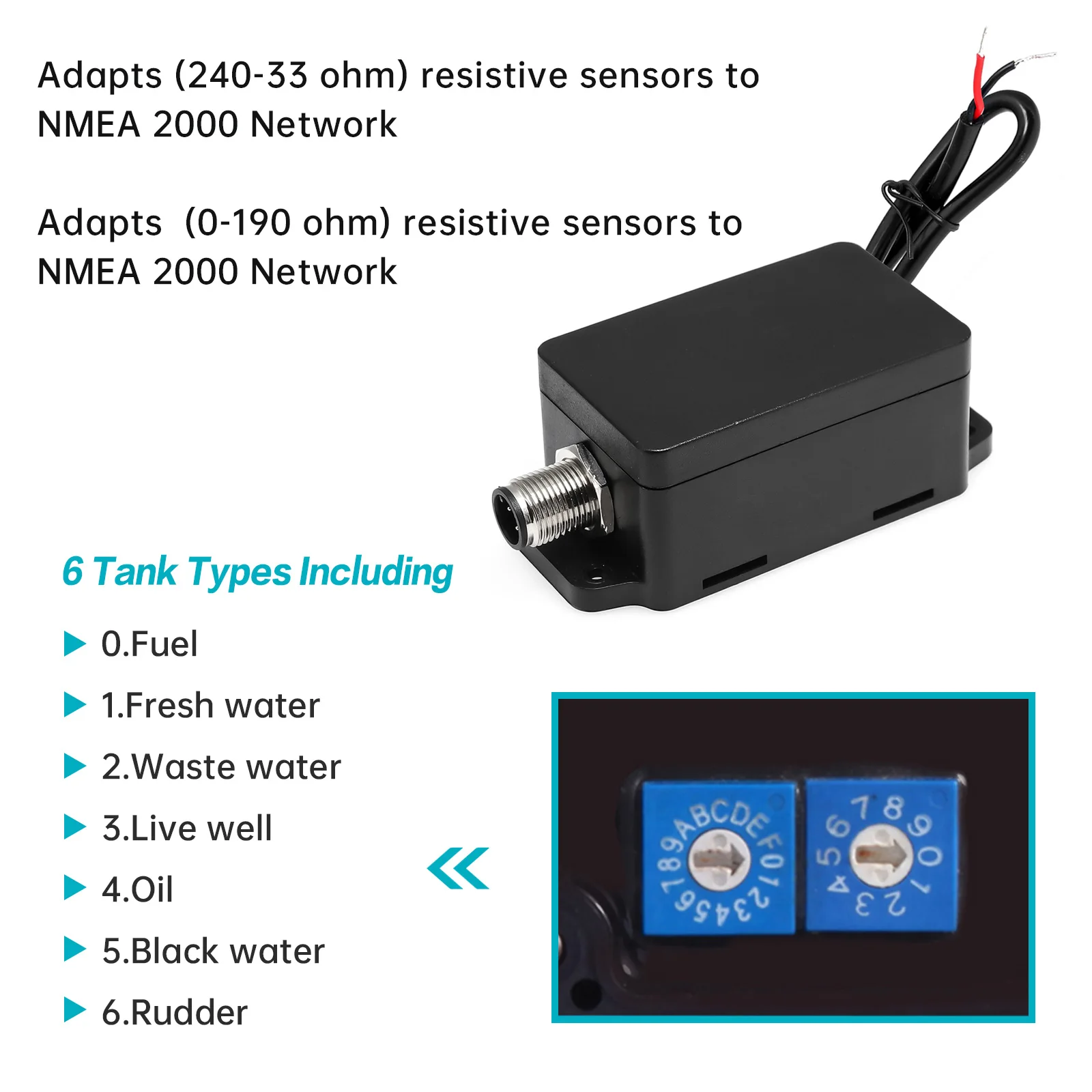 Convertidor NMEA2000 multifunción para señal de tanque y yate marino - imagen 4