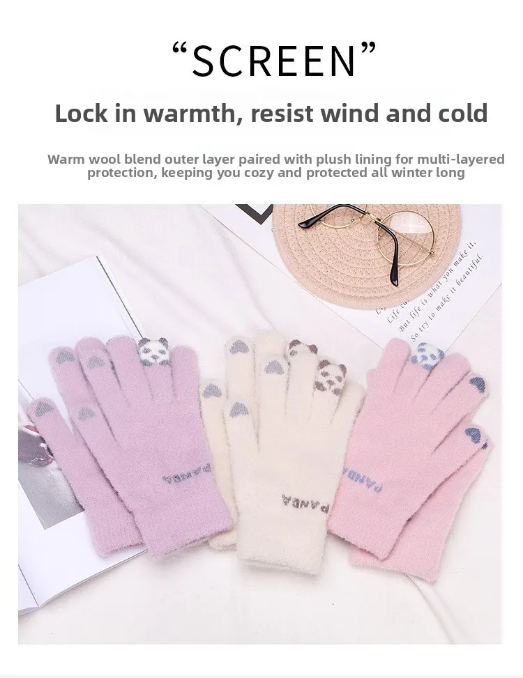 Guantes de invierno de felpa para niñas