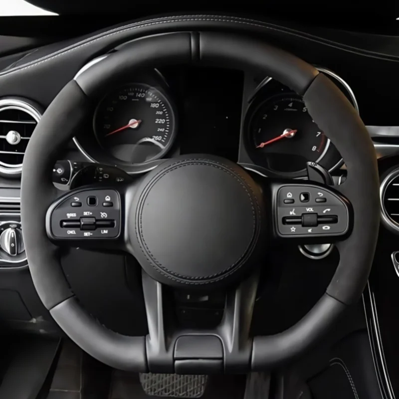 Volante de coche de cuero para Mercedes Benz Clase A Clase B Clase E Clase G Clase C S GLC GLE GLA-nuevos accesorios de coche modificados - imagen 5