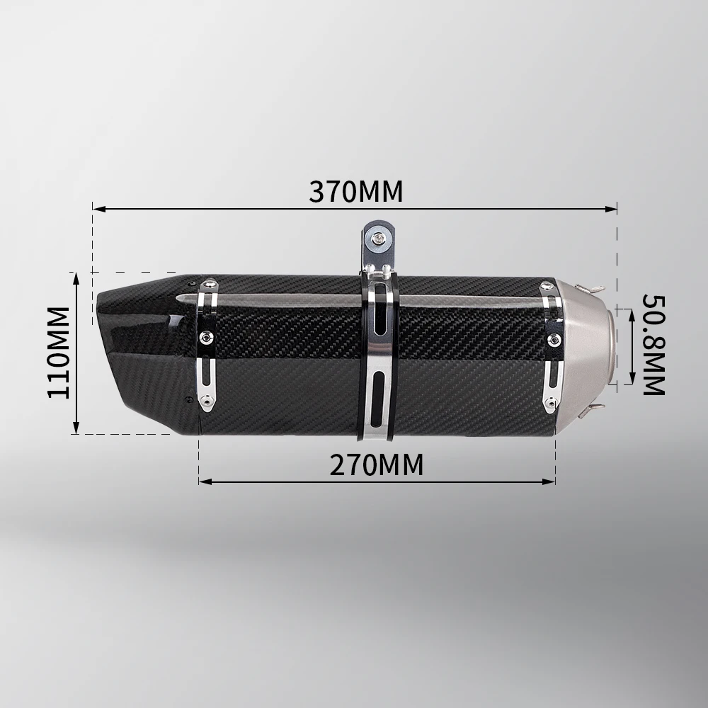 Escape universal de carbono 51 mm para motocicleta deportiva - imagen 2