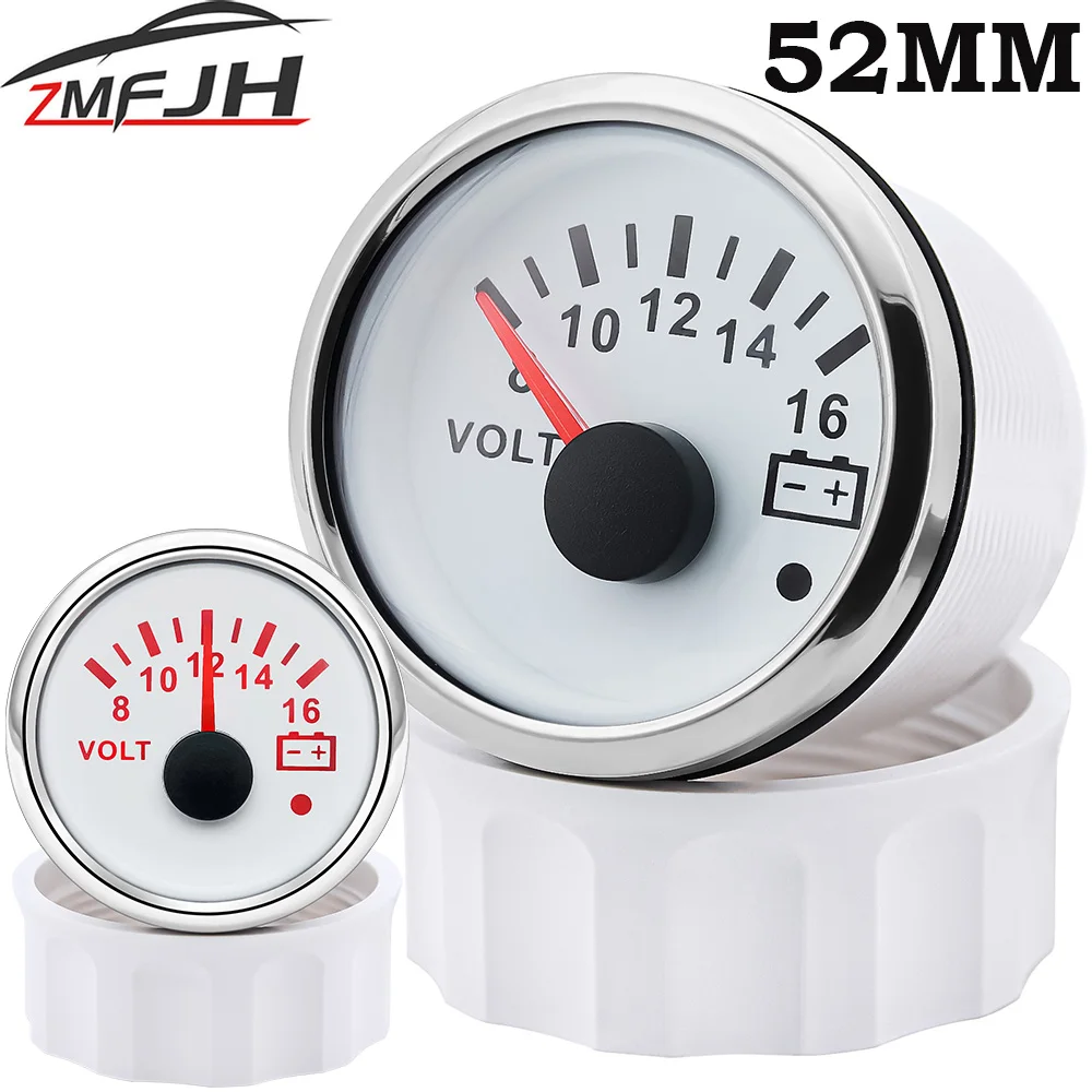 Voltímetro marino 52 mm 12/24 V con alarma y retroiluminación roja