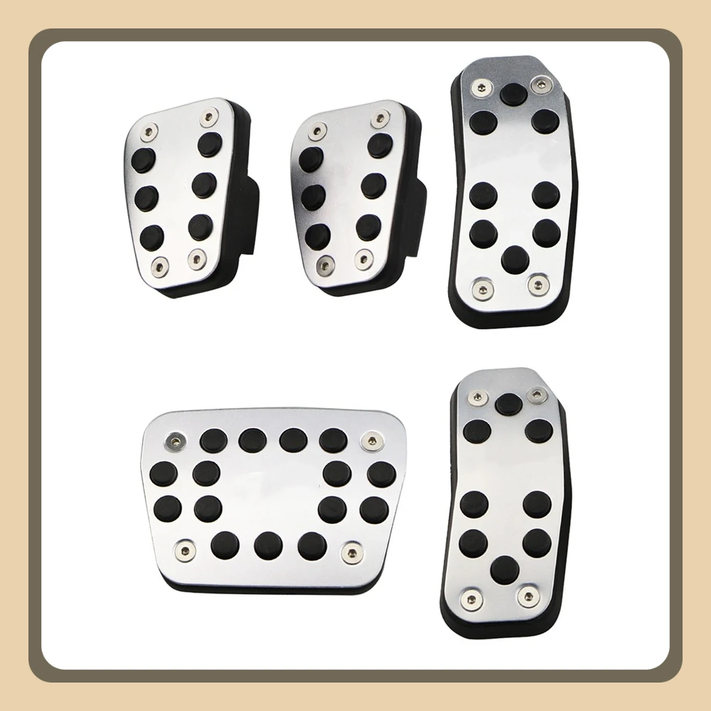 Cubierta de Pedal de coche para Ford Fiesta MK7 2009 - 2015 Ecosport 2012 - 2017 almohadillas de pedales de acelerador de goma de aleación de aluminio