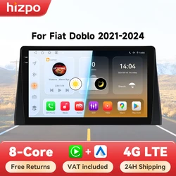 Radio Android Auto CarPlay Hizpo para Fiat Doblo 2021-2024 multimedia