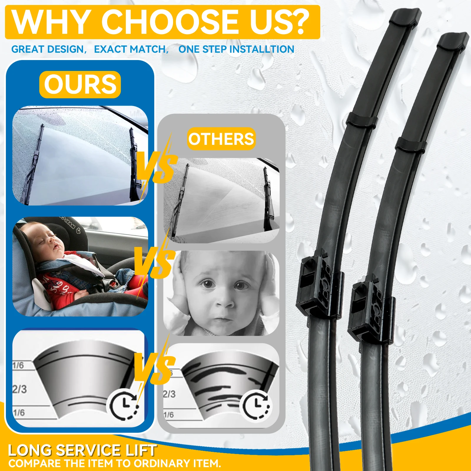 2 uds para Mercedes Benz GLC clase X253 C253 2015-2023 limpiaparabrisas delantero 2016 2020 2021 accesorios de ventana de parabrisas - imagen 4