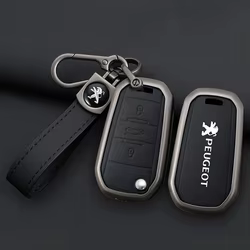 Funda de cuero y zinc para llave Peugeot 208, 308, 408 y 508