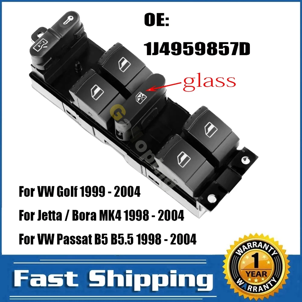 1J 4959857D Interruptor elevalunas VW Golf/Jetta/Passat/Octavia