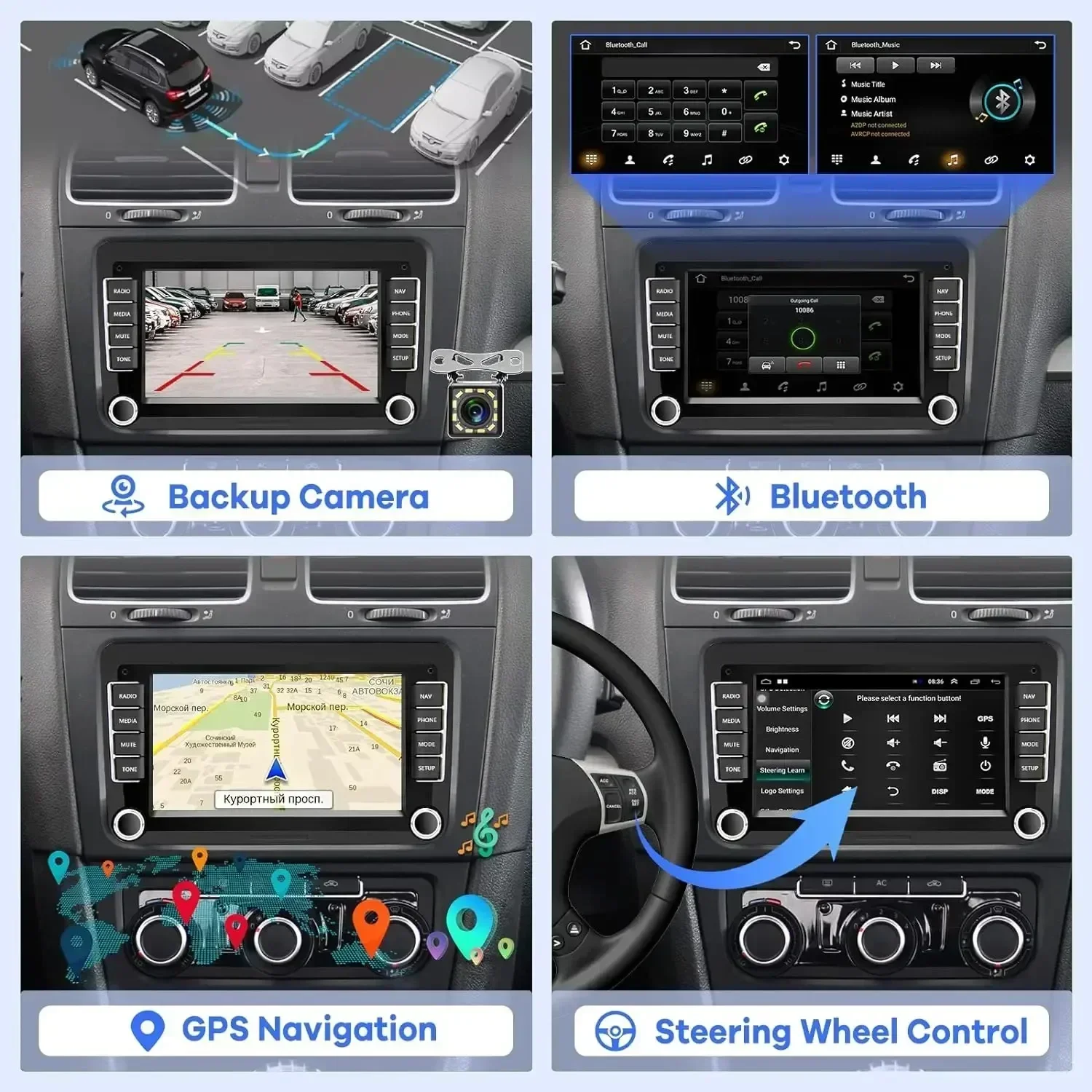 Radio Android con CarPlay y navegación – VW Passat B6/B7, Golf 5/6 - imagen 3