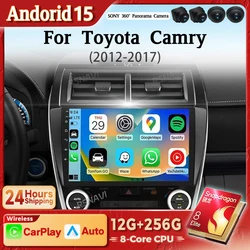 Radio 2 DIN con Android Auto y CarPlay para Toyota Camry 2012-2017