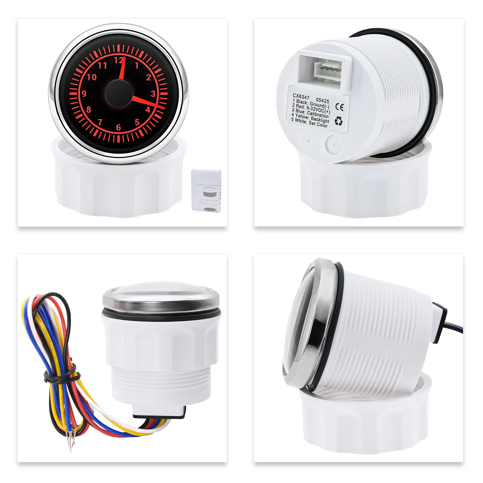 Reloj digital para coche formato 12h con iluminación RGB multicolor - imagen 4