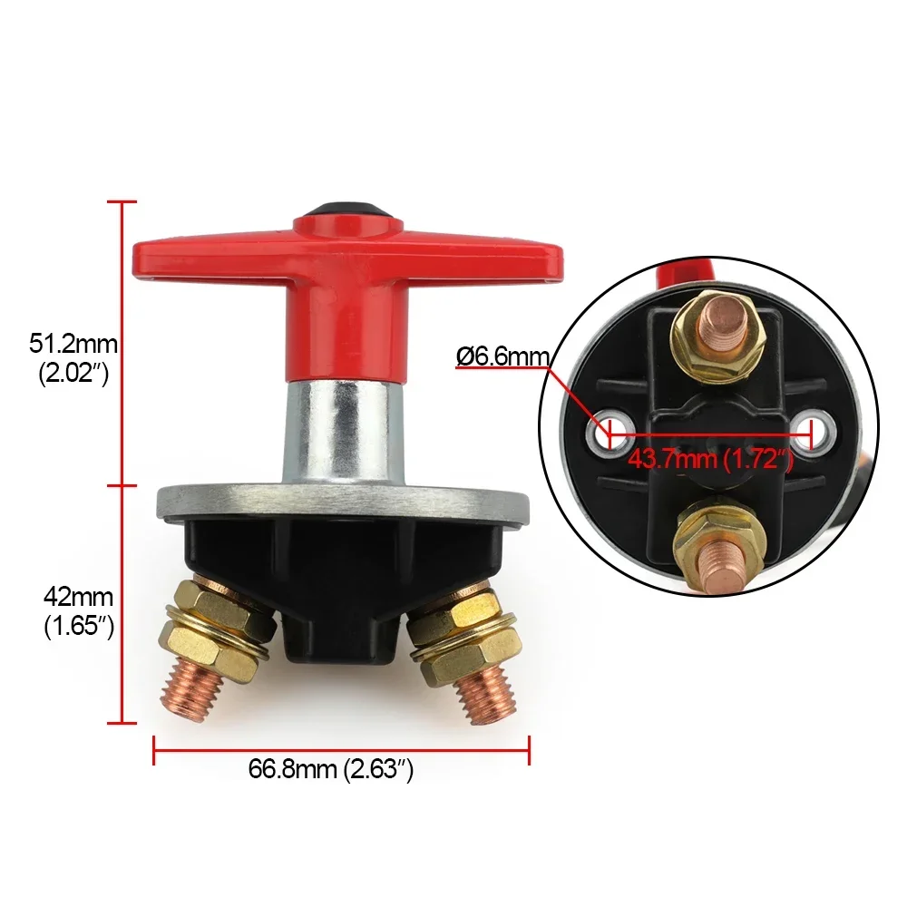 Interruptor cortacorriente de batería 12/24 V rojo para coche - imagen 2