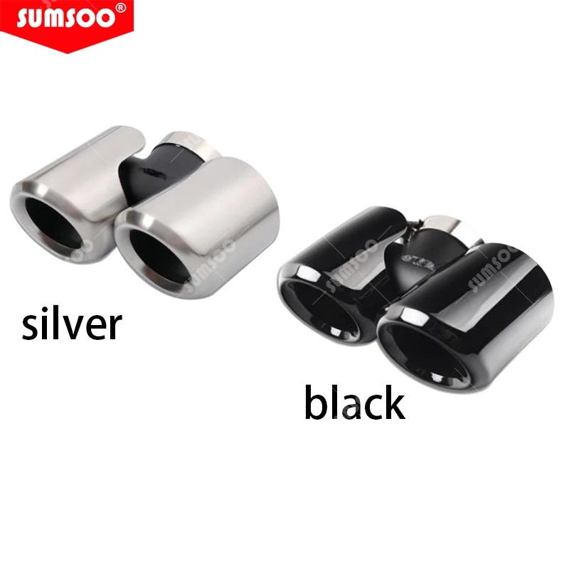 Punta de escape doble acero inoxidable negro para Land Rover Defender - imagen 3