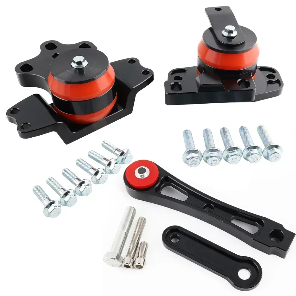 Soportes de transmisión de pieza de motor de coche de carreras negros para 05-13 VW Jetta AUDI A3 2,0 MK5 MK6 Golf GTI R 2,5 - imagen 2