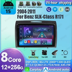 Autoradio Android 15 con CarPlay inalámbrico para Mercedes SLK R171