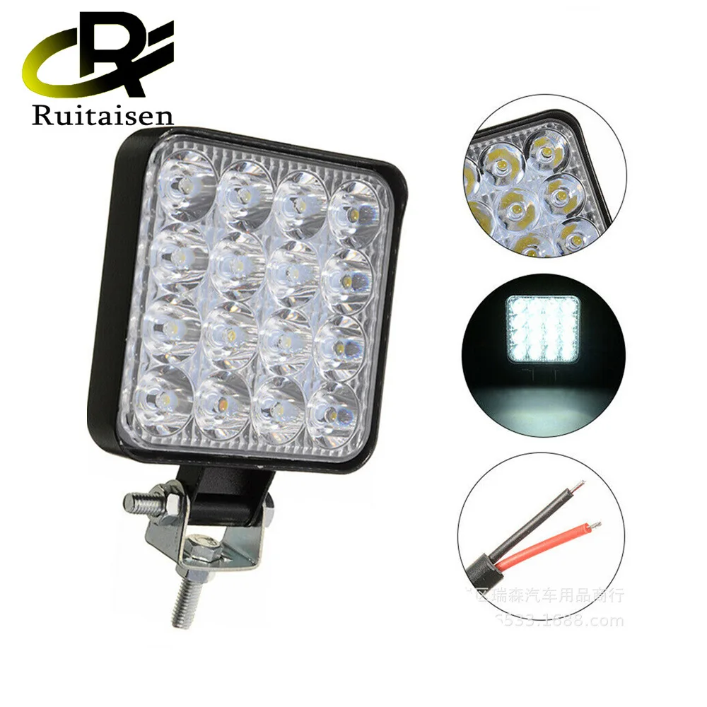 Luz de trabajo LED cuadrada faro auxiliar para coche - imagen 2