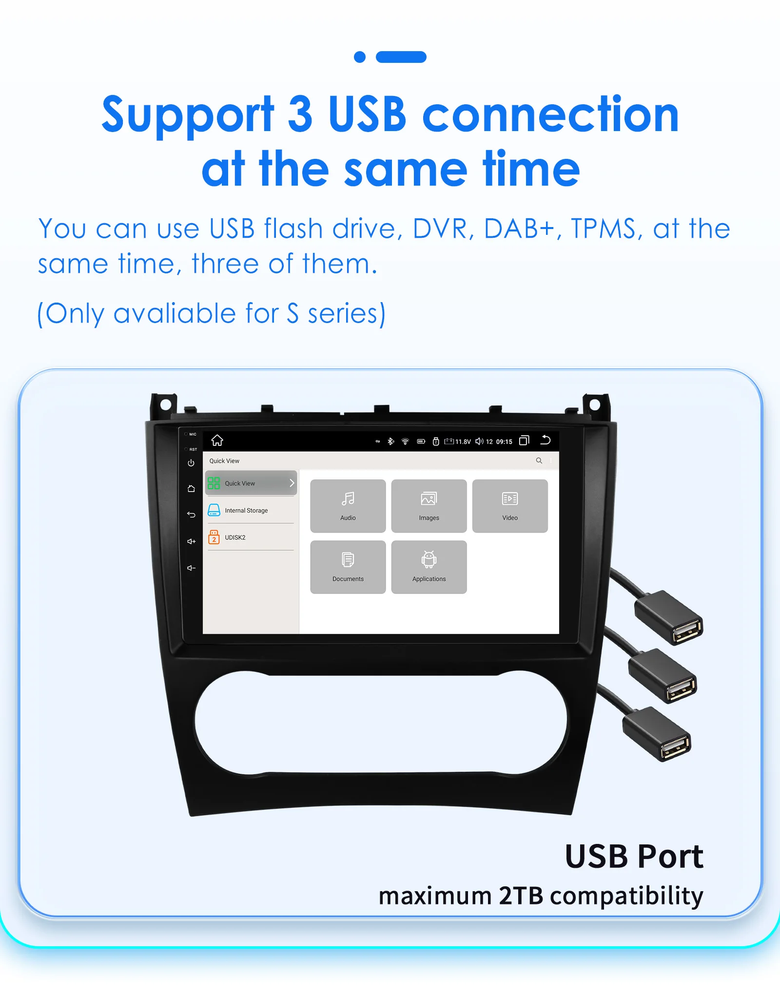 Hizpo-Radio con GPS para coche, reproductor con Android, 2DIN, Carplay inalámbrico, 9 pulgadas, 4G, para Mercedes Benz CLC W203 Clase C C180 C200 CLK200 CLK W209 - imagen 5
