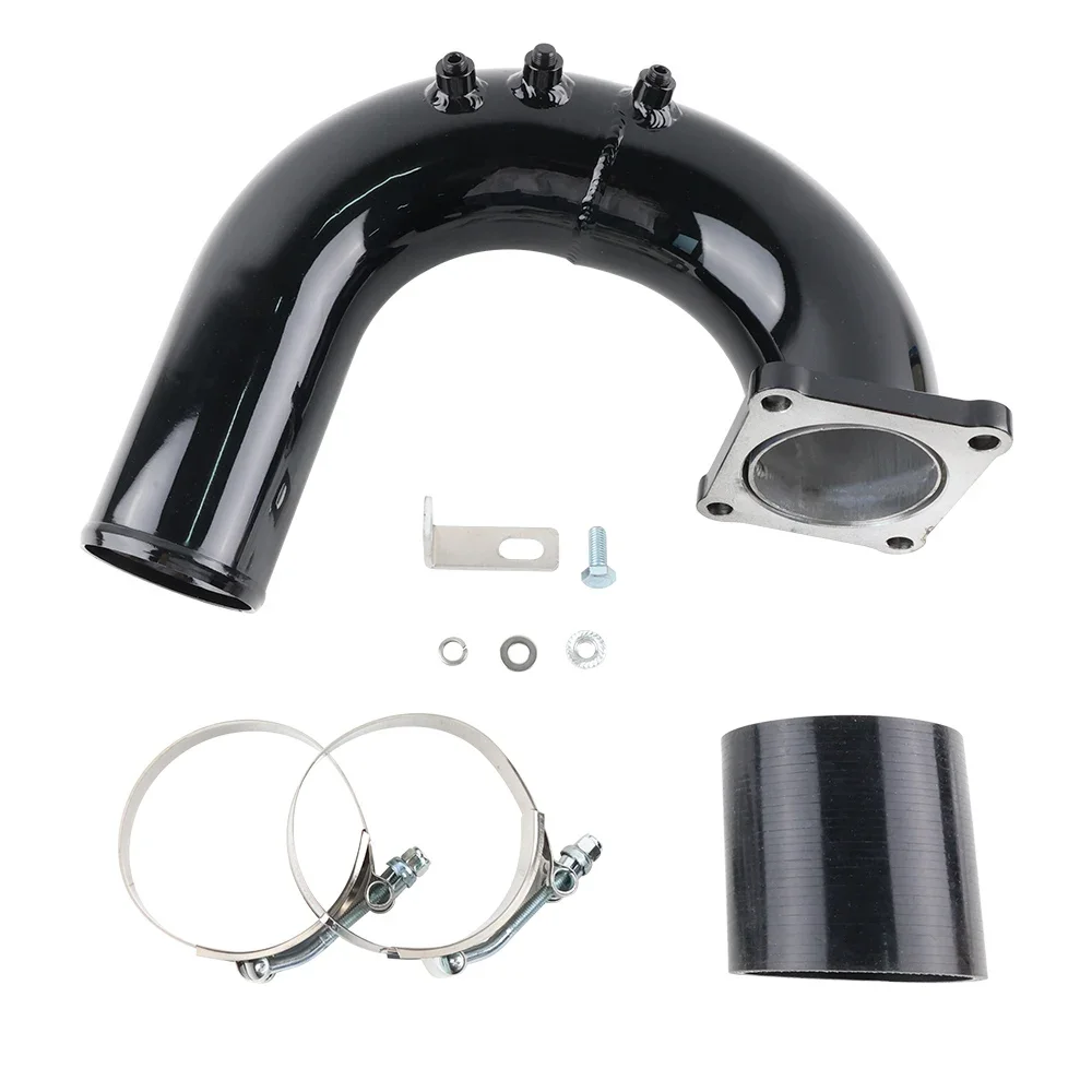 Tubo de codo de entrada de alto flujo de 5,9l, tubo de aluminio para motor diésel Dodge Ram Cummins 2003-07, piezas de entrada de aire negras - imagen 2