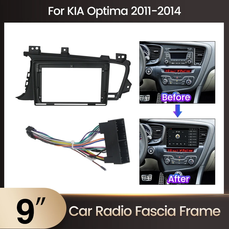 MEKEDE Marco adaptador de radio 9 pulgadas para Kia Optima K5 2011-2014