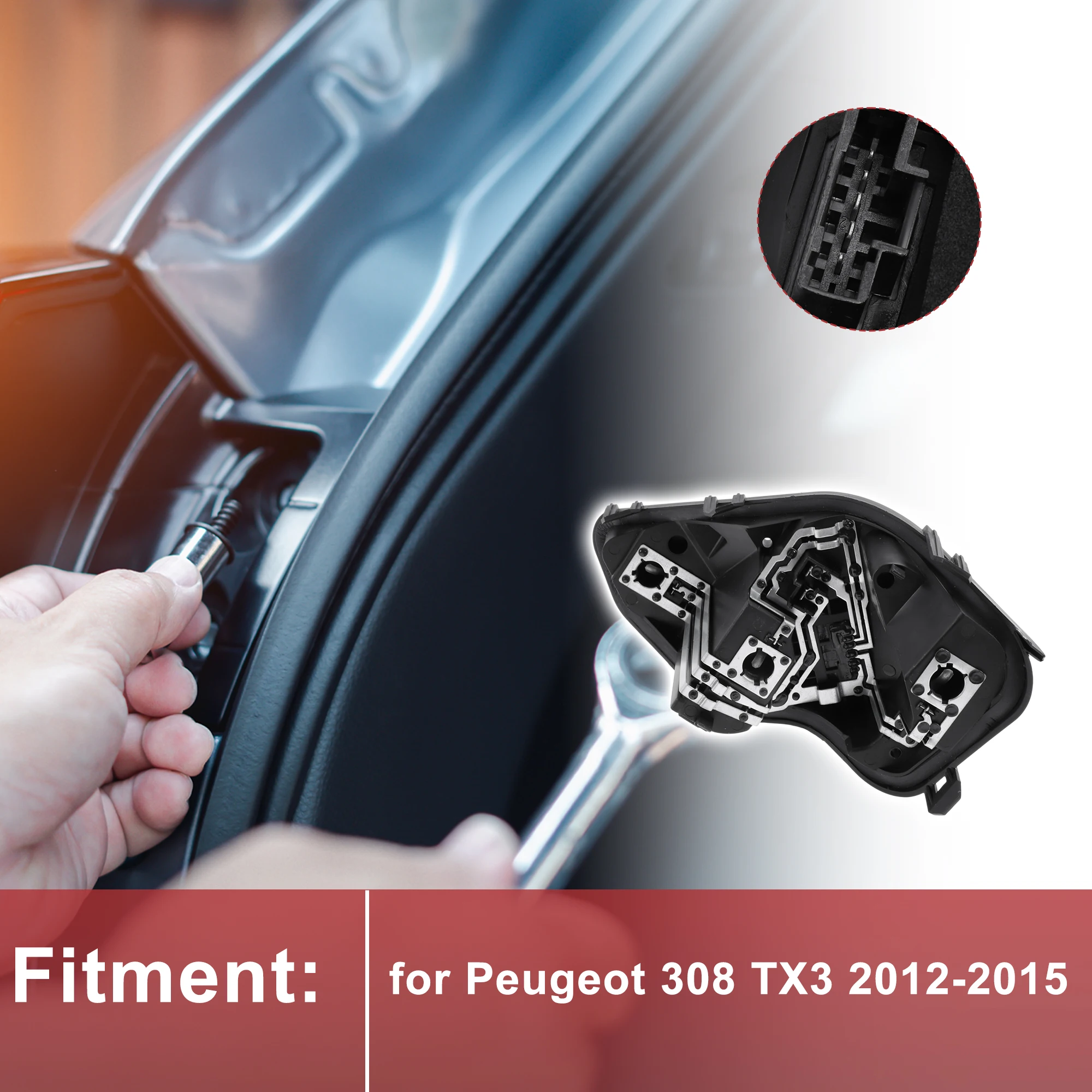 X Autohaux 1 pieza enchufe de luz trasera izquierda para Peugeot 308 TX3 2012-2015 conector de bombilla de lámpara