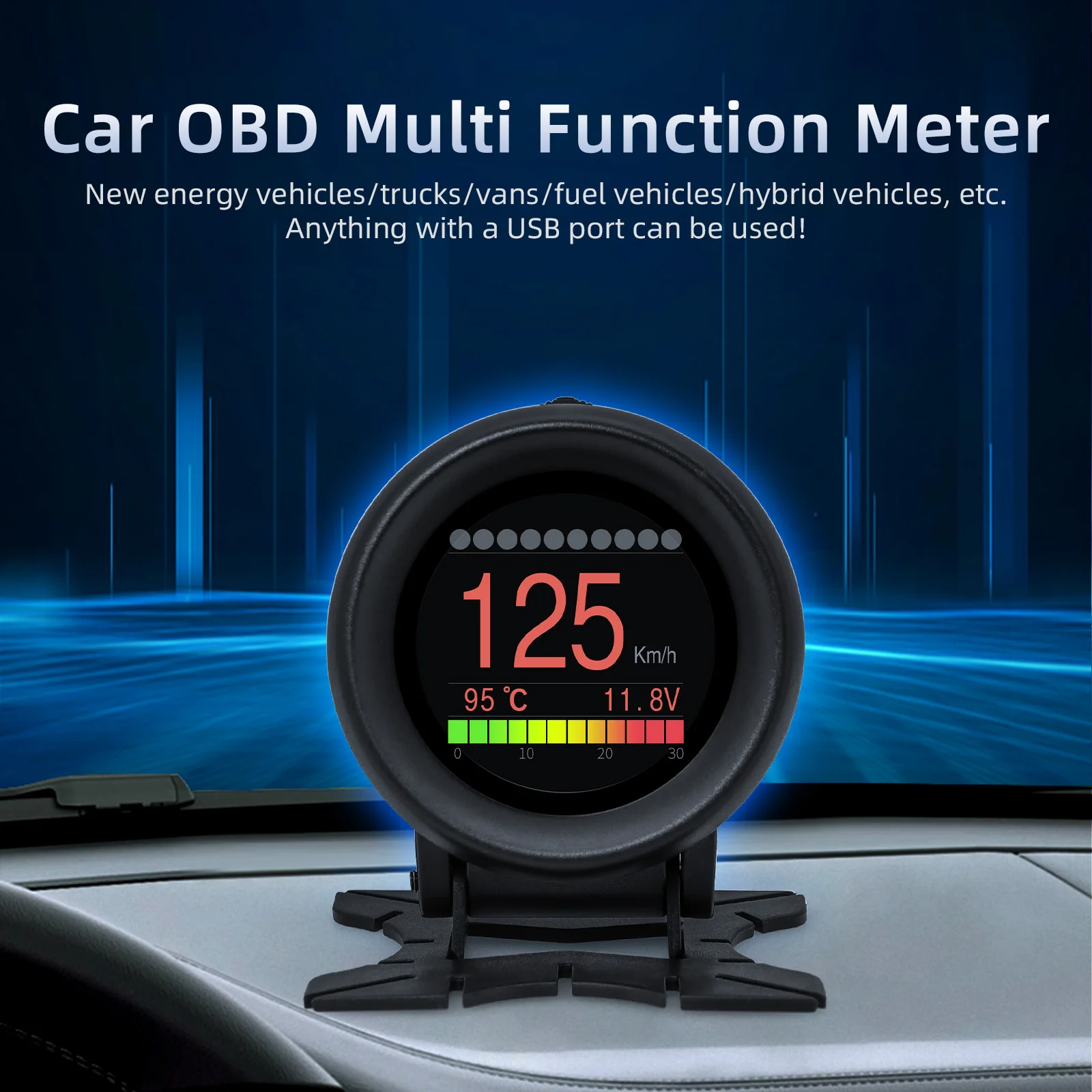 Velocímetro OBD digital con pantalla frontal y ordenador - imagen 2