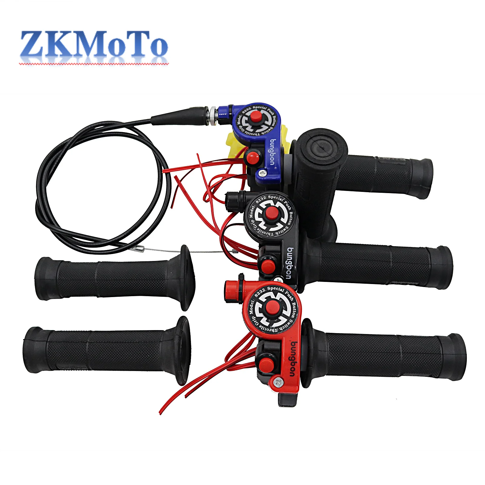 Puño de gas de 22 mm con cable e interruptor de paro para Honda y Yamaha - imagen 3