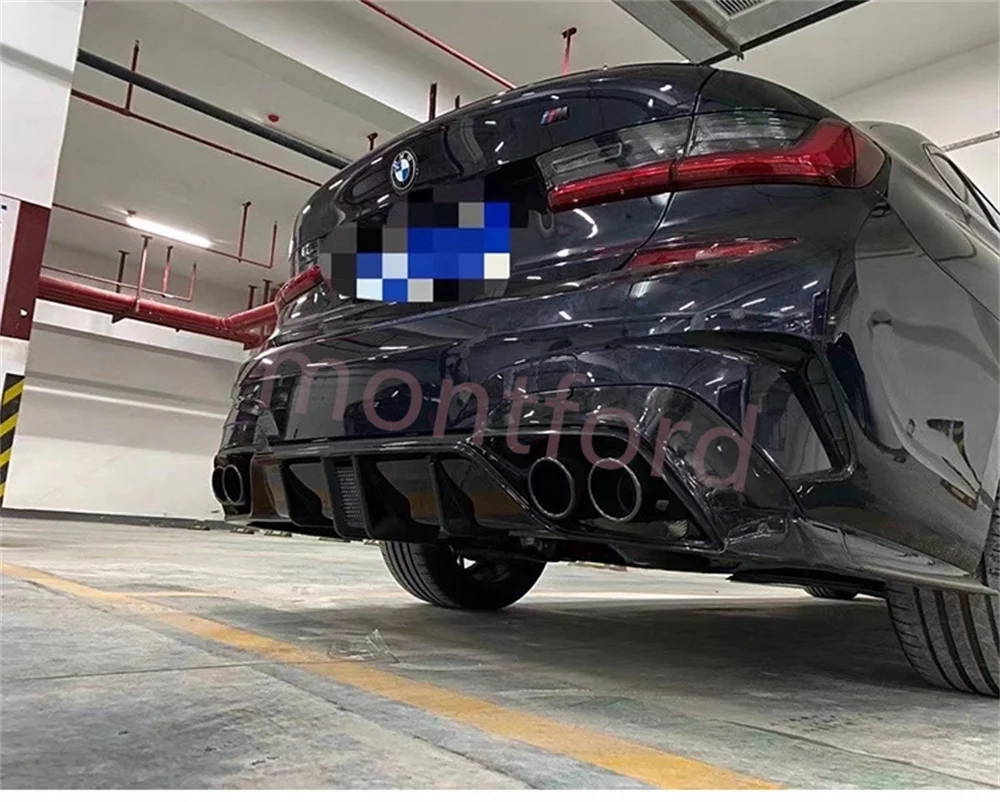 Comparativa visual de la forma del difusor trasero para BMW G20