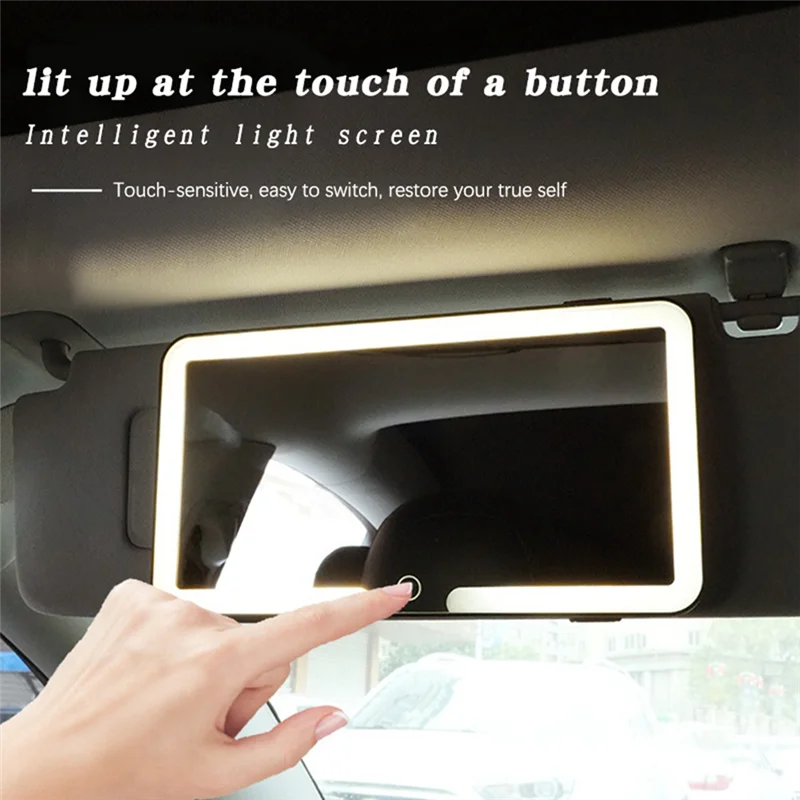 Espejo LED parasol coche con pantalla táctil regulable y 3 modos de luz - imagen 4