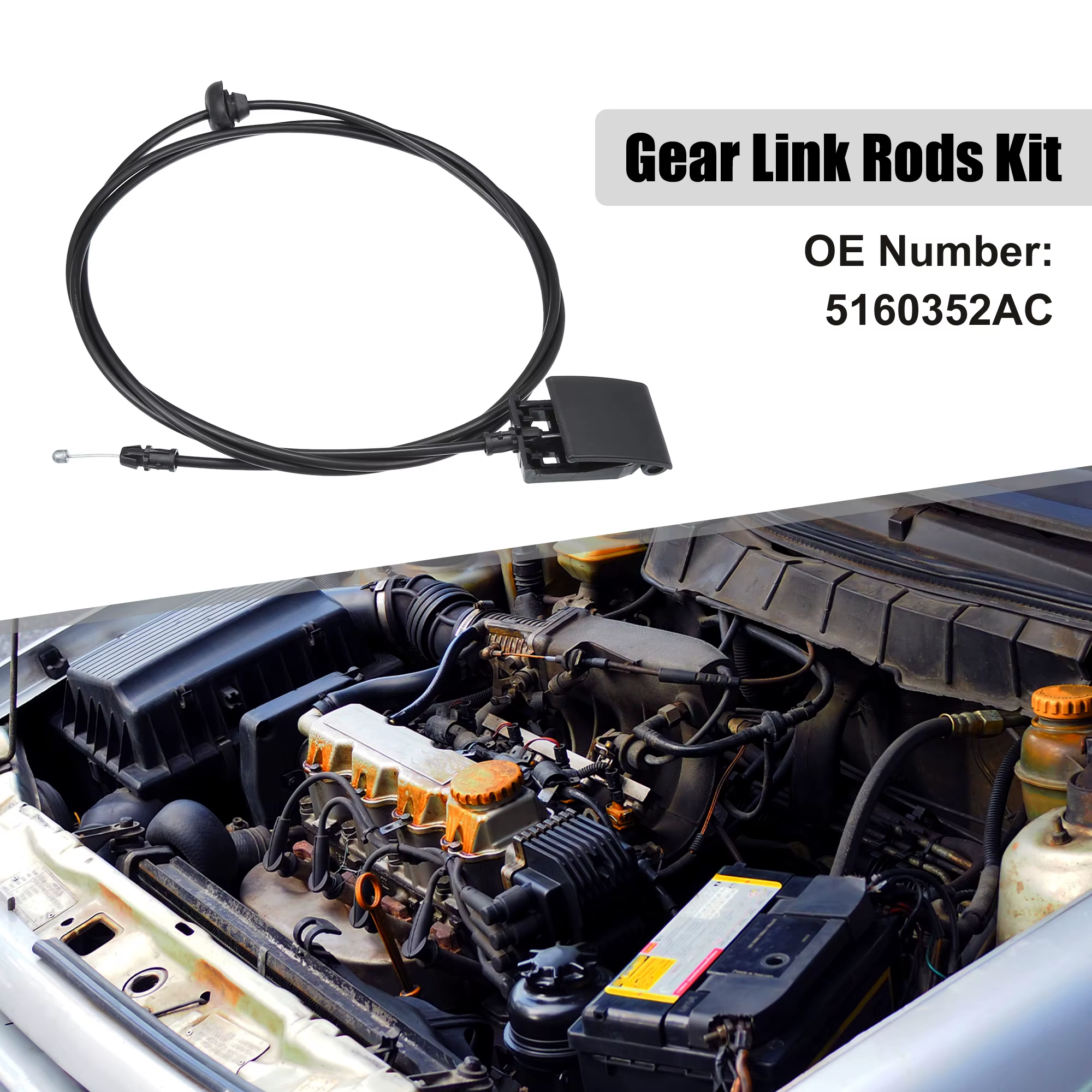UXCELL 5160352AC Cable de apertura del capó Dodge Ram 2009-2010