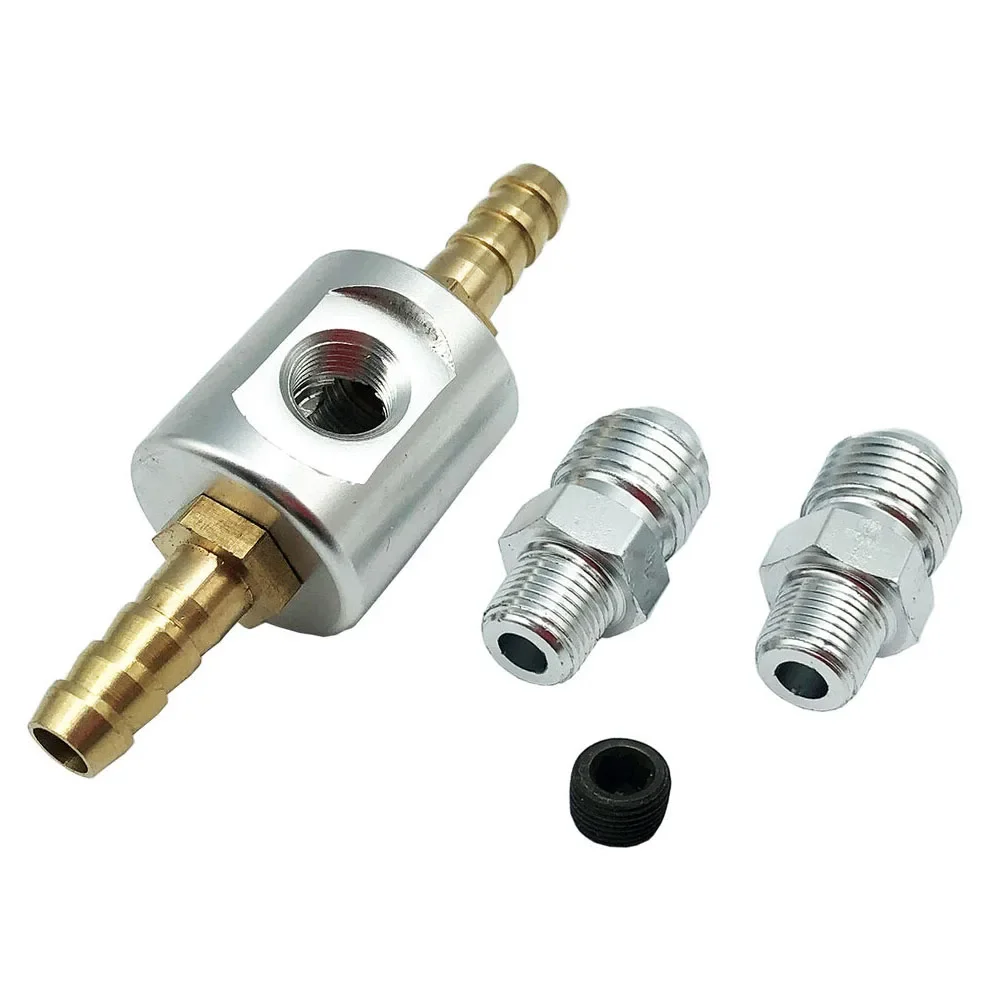 Universal Adjustable Racing Filled Polished Case 0-100psi Liquid Filled 1/8 NPT Fuel Pressure Regulator Gauge W/Adaptor Adapter - imagen 5
