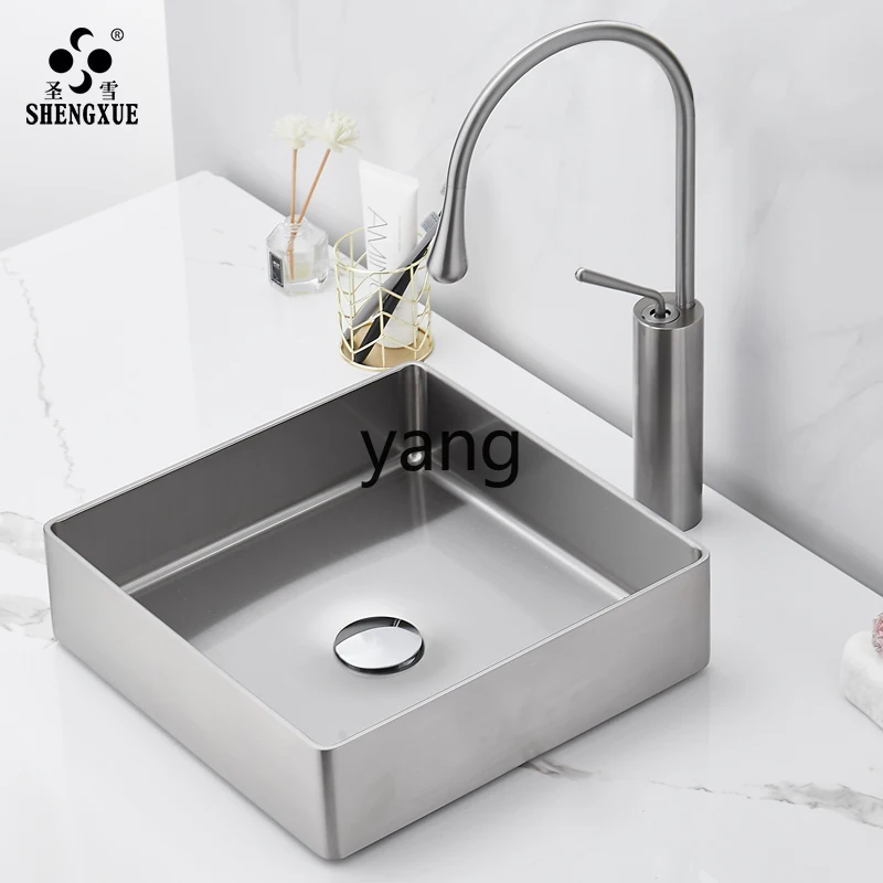 Lavabo cuadrado CX de acero inoxidable para baño - imagen 3
