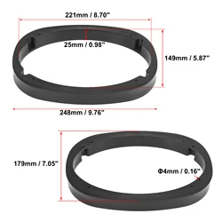 X Autohaux Espaciadores de altavoz huecos 6x9" 25mm plástico negros
