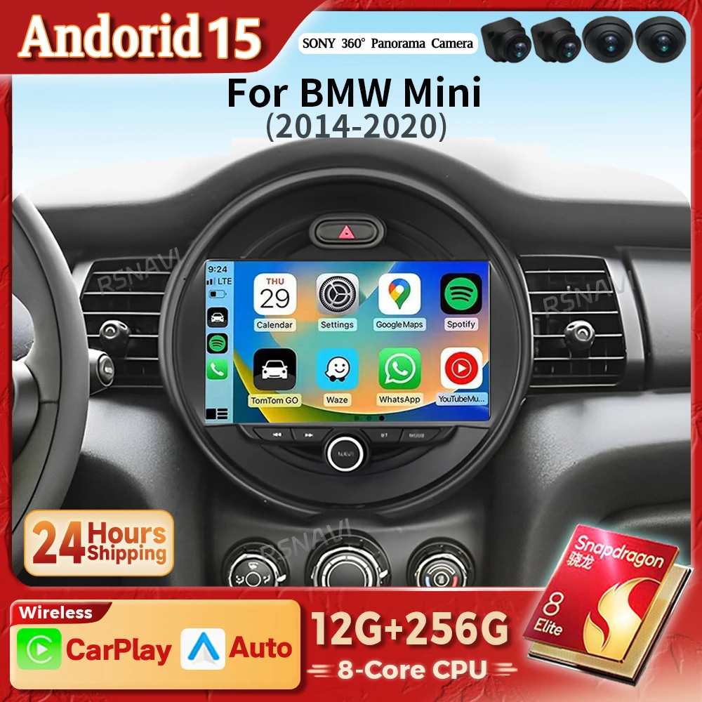 Autoradio Android 15 CarPlay 2K para MINI Cooper F54-F56 (2015-2019)